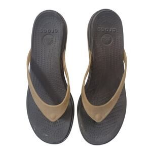 Crocs Size 9 Women's Flip-Flop Wedge Heel Sandals Beach Pool Comfort Lightweight